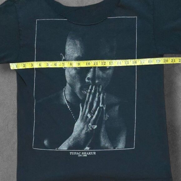 Thrashed Y2K Tupac Shakur Distressed Memorial Rap Tee Medium - Picture 3 of 4